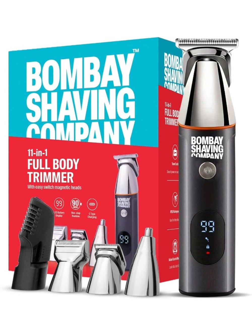 11-in-1 Beard & Hair Trimmer for Men | Waterproof Groomer | 90 Min Runtime